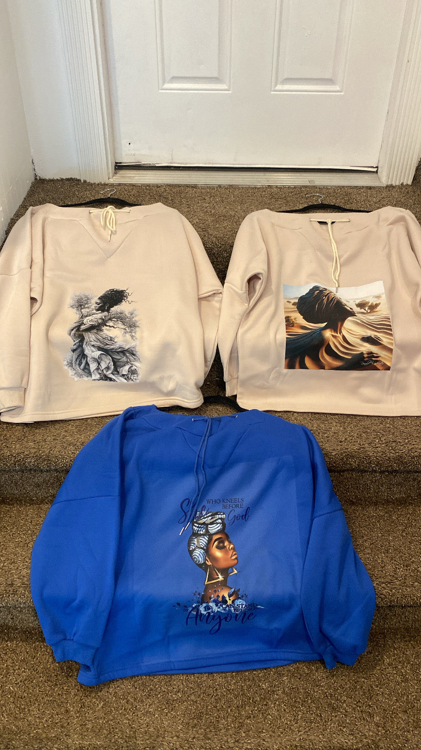 Hoodless hoody sweat shirts