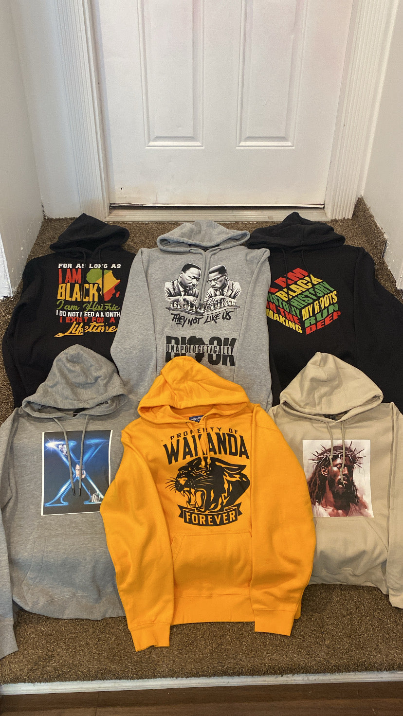 Assorted hoodies